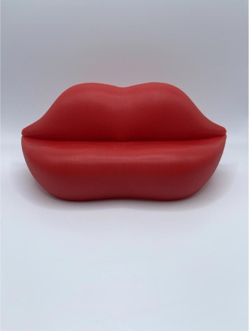 1:12 Scale Miniature Lips Sofa - Mid Century Modern Dollhouse Furniture - Red